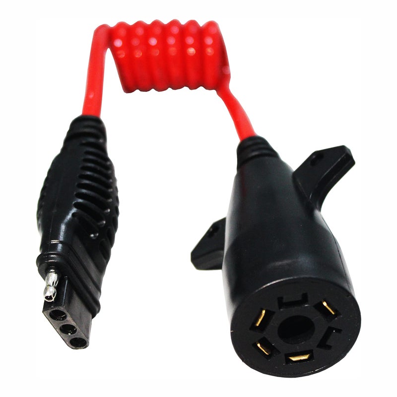 MaxxHaul 70086 7-Way Round to 4-Way Flat Trailer Plug Adaptor with 18 Inch Flexible Cable Which Extends To 36 Inches , Red - Image 2